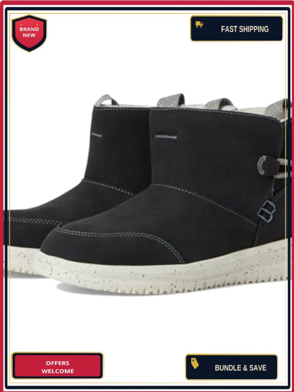 Faux Fur Lined Ankle Boots with Bow Pull-On